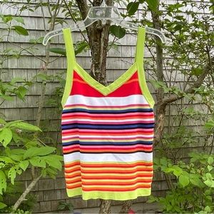 Cyrus Striped Summer Tank Top.. Brightly Colored Dressy Casual Great For Work XL